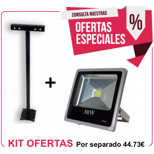 Kit Foco Exterior 30W + Soporte 750 mm 